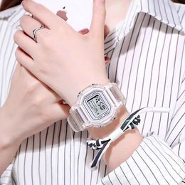 Sports Electronic Watch Men and Women Junior High School High School Students White LED Digital Watches