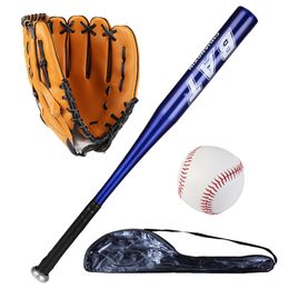 Sports Gloves 25 Inch Aluminum Baseball Bat Set with Glove Baseballs for Softball Self Defense Batting Practice Pickup Games CS0025 230614
