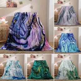 Blankets Blanket Purple Blue Bed Throw Blanket Abstract Pattern Soft Warm Lightweight Blanket for Bedroom Couch Sofa Queen Size R230615