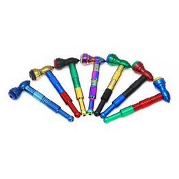 Latest Colorful Zinc Alloy Pipes Dry Herb Tobacco Filter Cover Handpipes Portable Removable Smoking Tube Cigarette Holder Tips Mouthpiece DHL