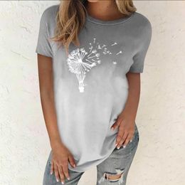Women's T Shirts Women Short Sleeve Summer Pullover Print Vest Ladies Round Neck Tunic Loose Tops High Quality T-shirt For