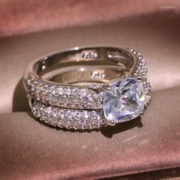 Cluster Rings Genuine 925 Sterling Silver Natural White FL Diamond For Women Fine Anillos De Bizuteria Jewellery Gemstones Box