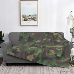 Blankets Jungle Camouflage Blanket Cover Fleece Army Military Camo Super Soft Throw Blanket for Bedding Couch Bedspread Queen King Size R230615