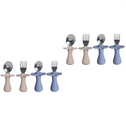 Dinnerware Sets Silicone Spork Toddler Spoon Fork Baby Feeder Self Feeding Kids Utensils Training Tableware