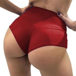 Active Shorts High Waist Buttocks Belly Sports Yoga Pants Solid Colour Slim Hip Stretch PantsCycling With Padding Gym Leggings