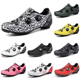 2023 Multicoloured mountain cycling lock shoes men Black Red White Grey Green Yellow Pink mens trainers sports sneakers outdoor color9