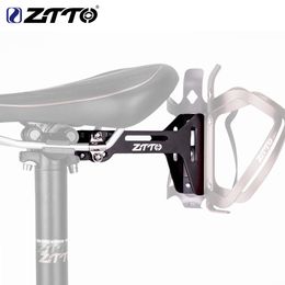 Water Bottles Cages ZTTO Bicycle Saddle Bottle Cage Extension Holder Repair Tool Kit Inner Tube Seat Universal Strap Fix Anything On MTB Road Bike 230614