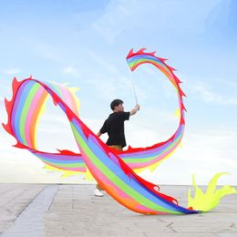 Kite Accessories 200 Styles Chinese Dragon Body Dance Prop Sets With Pole Fitness Dragon Ribbon Customised Festival Performance Products Gifts 230614
