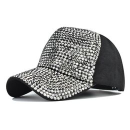 Fashion flash diamond baseball cap light board caps washed drill hats outdoor ladies sun hat4202324230O