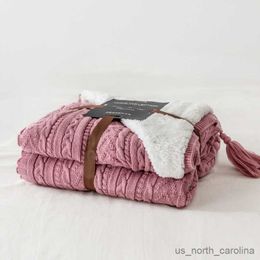 Blankets knit blankets Super Soft Warm Blankets Cosy Breathable Autumn Decor Knitted Bedspread Luxury Sofa Bed Throw Blanket R230615