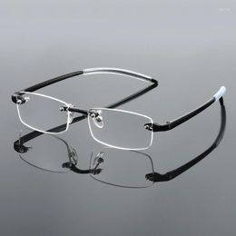 Sunglasses May Flower Men Women Rimless Reading Glasses Business Frameless Clear Lens Presbyopia Eyeglasses Ultralight Spectacle 1.0 3.0