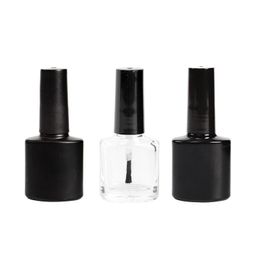 10ml Empty nail polish bottles clear/black oblate glass CND nail polish gel bottle phototherapy gel bottle with brush Jxdoe