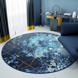 Carpet Bedroom Floor Mats Abstract Round Rug Home Living Room Green Gold Area 230615