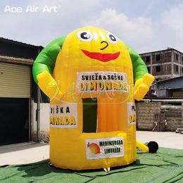 Inflatable Lemonade Stand Booth Lemon Concession Kiosk Stall Vendor Drink Bar for Promotion Advertising
