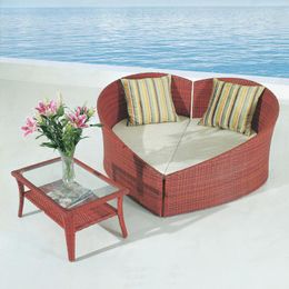 Camp Furniture Outdoor Rattan Table And Chair Villa Courtyard Leisure Lounge Balcony Three Piece Set