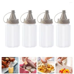 Dinnerware Sets 4pcs Condiment Squeeze Bottles Salad Sauce Dispenser Kitchen Ketchup