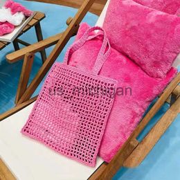 Evening Bags New style Luxury pink Designer Bag Straw Summer womens mens weave Beach bags hollow out handbag clutch tote crossbody travel fashion handbag J230615
