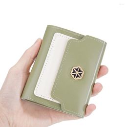 Wallets Women Kawaii Cute Small Zipper Coin Purse Mini Card Holder Lady Wallet Green Pink Leather For