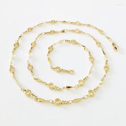 Chains 2023 Women Necklace Yellow Gold Colour Jewellery 59CM Long Designs For Fashion Link Chain