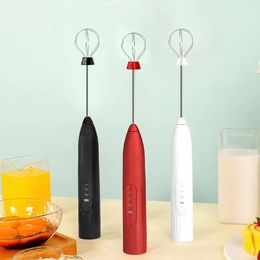 1pc Mixers Electric Handheld Milk Frother Rechargeable Coffee Foamer With 2 Whisks 3-Speed Mini Stirrer