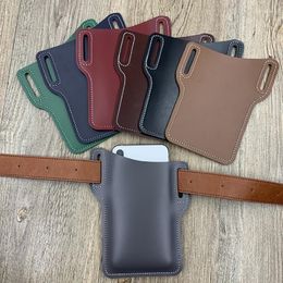 Waist Bags 2023 Men Cellphone Loop Holster Case Belt Bag Props Leather Purse Phone Wallet Male Bum