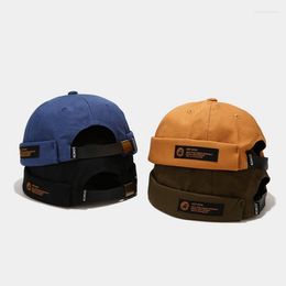 Berets Vintage Dome Hat Brimless Melon Caps Men Women Docker Cap Street Hip Hop Beanie Hats Fashion Retro Bonnet Summer Streetwear