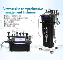 10 in 1 Multifunction Ultrasound Hydro Facial Scrubber Microcurrent Machine Galvanic Ion Lift Hot Cold Hammer SPA Beauty Device