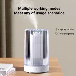 Humidifiers Colourful Crystal Light Electric Air Humidifier Ultrasonic Cool Mist Aroma Diffuser for Home Aromatherapy Essential