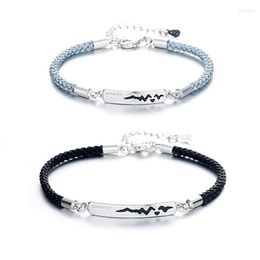 Link Bracelets 2 Pcs Alloy Couple Bangles Adjustable Chain Wristband Temperature Change Colour Mood Matching Bracelet