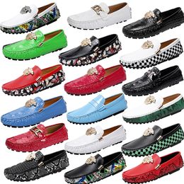 Luxury Brand Designer Men Shoes High-quality PU Leather Crocodile Print Metal Buckle Decoration Comfortable Loafers anquet Ceremonial Shoes Business Office Shoes