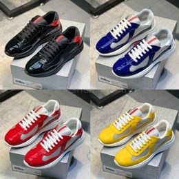 Designer Shoes Runner Trainers Men America Cup Xl Leather Sneakers Leather Flat Trainers Black White Red Mesh Lace-up Casual Shoes With box size 35-46