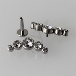 Labret Lip Piercing Jewellery G23 Ear Cartilage Helix Tragus Stud 16G Internally Threaded Body 230614