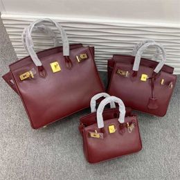 2024 Poke Platinum Bags Large Capacity Carrie Bag with Cowhide Single Shoulder Messenger Bag Handbag