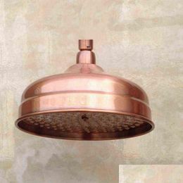 Bathroom Shower Heads 8 Inch Vintage Red Copper Antique Brass Round Shape Bath Rainfall Head / Accessory Standard 1/2 Ash054 H1209 D Dhbqs