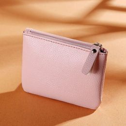 Storage Bags Coin Purse Women Bag Soft Leather Men Wallet Key Ring Pouch Small Card