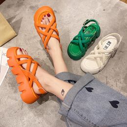 Sandals Comemore Flat Summer Shoes Female Beige Breathable Platform Girls Fashion Women's Footwear Orange Sandal 40 Wedge 2023