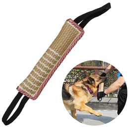 Dog Tug Toy Dog Bite Pillow Jute Bite Toy with 2 Handles Best for Tug of War Puppy Training Interactive Play Interactive Toys