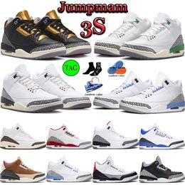 Mens outdoor basketball shoes 3 3s UNC sneakers Desert Elephant Fire Red Neapolitan Muslin Varsity Royal Lucky Green Dark Iris Mocha sports trainers size 40-47