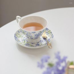 Cups Saucers Coffee And Set Flowers Ceramic Afternoon Tea Cup Dessert Dish Elegant Home Bone China Teacups Tableware