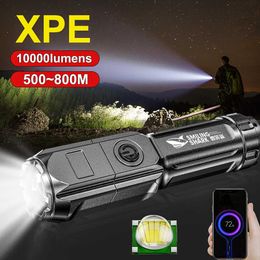 New Strong Light Portable Flashlight High-power USB Rechargeable Zoom Highlight Tactical Flashlight Outdoor Lighting LED Flash Lamp