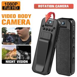 Videocamere Videocamera con rotazione di 180 ° con visione notturna 1080P HD Videocamera montata su corpo per registrazioni quotidiane Uso domestico