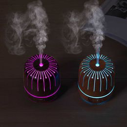 Humidifiers 180ML Wood Grain Aromatherapy Ultrasonic Cool Air Humidifier USB Essential Diffuser with LED Lamp For Home Room Fragrance