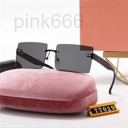 Sunglasses Designer Brand Design Rimless Rectangle Sunglasses Tinted Frameless Eyewear Vintage Transparent Rectangle Glasses for Women Men ERB4