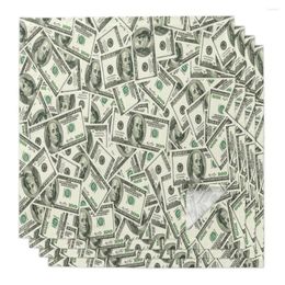 Table Napkin 2Pcs Money Dollar Pattern Cloth Wedding Decoration Handkerchief Restaurant Household Reusable