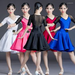 Stage Wear Children's Latin Dance Dress Girl Spring And Summer Practise Skirt Competition Jazz Performance