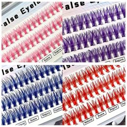 Makeup Tools 60Pcs Cluster Coloured Individual Lashes Professional Grafting False Eyelashes For Colourful Eyelash Extensions ting 230614