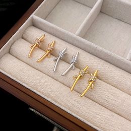 Luxus-Diamant-Ohrringe, Designer, 18 Karat vergoldet, 925er Silber, Buchstaben-Ohrstecker, Damen-Hochzeitsfeier-Schmuck