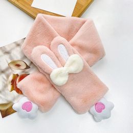 Scarves Plush Scarf Cartoon Design Furry Wrap Female Autumn Winter Double-sided Cross Collar