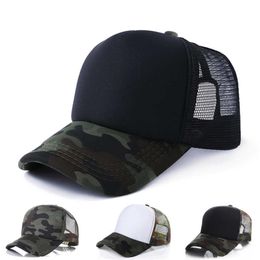 Hats Scarves Sets Camouflage Trucker Hats 5 Panels Blank Sun Hat Military Mesh Baseball Men Women Cap Adjustable Summer Sport Ball221f