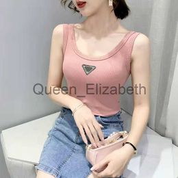 Women's T-Shirt 2023 Womens T Shirts Sleeveless Woman Fashion Vests Summer Tanks Camis Tees Vest Short Shirt Ice Silk Tops J230615